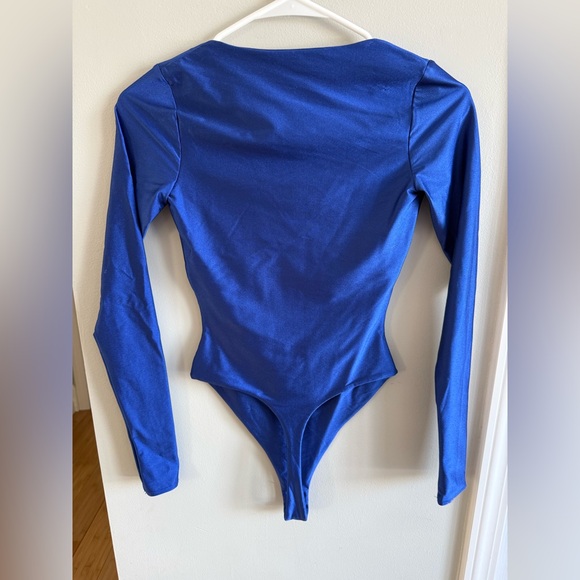 NAKED WARDROBE Keeping It Sleek Energy Bodysuit Size XS Blue - Picture 3 of 3